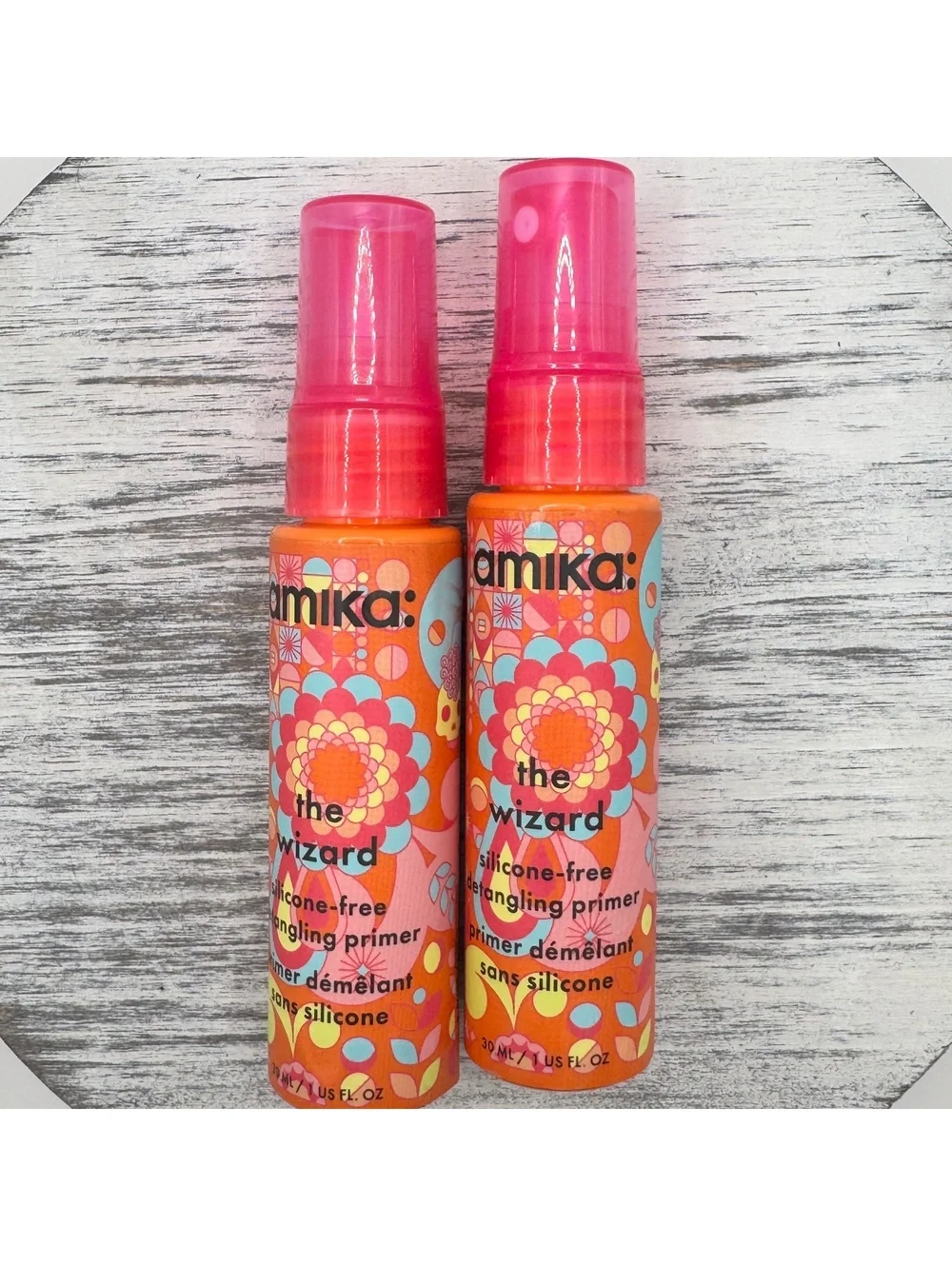 Bundle of 2 Amika The Wizard Detangling Primer Silicone-Free 1 oz/30 ml each NEW